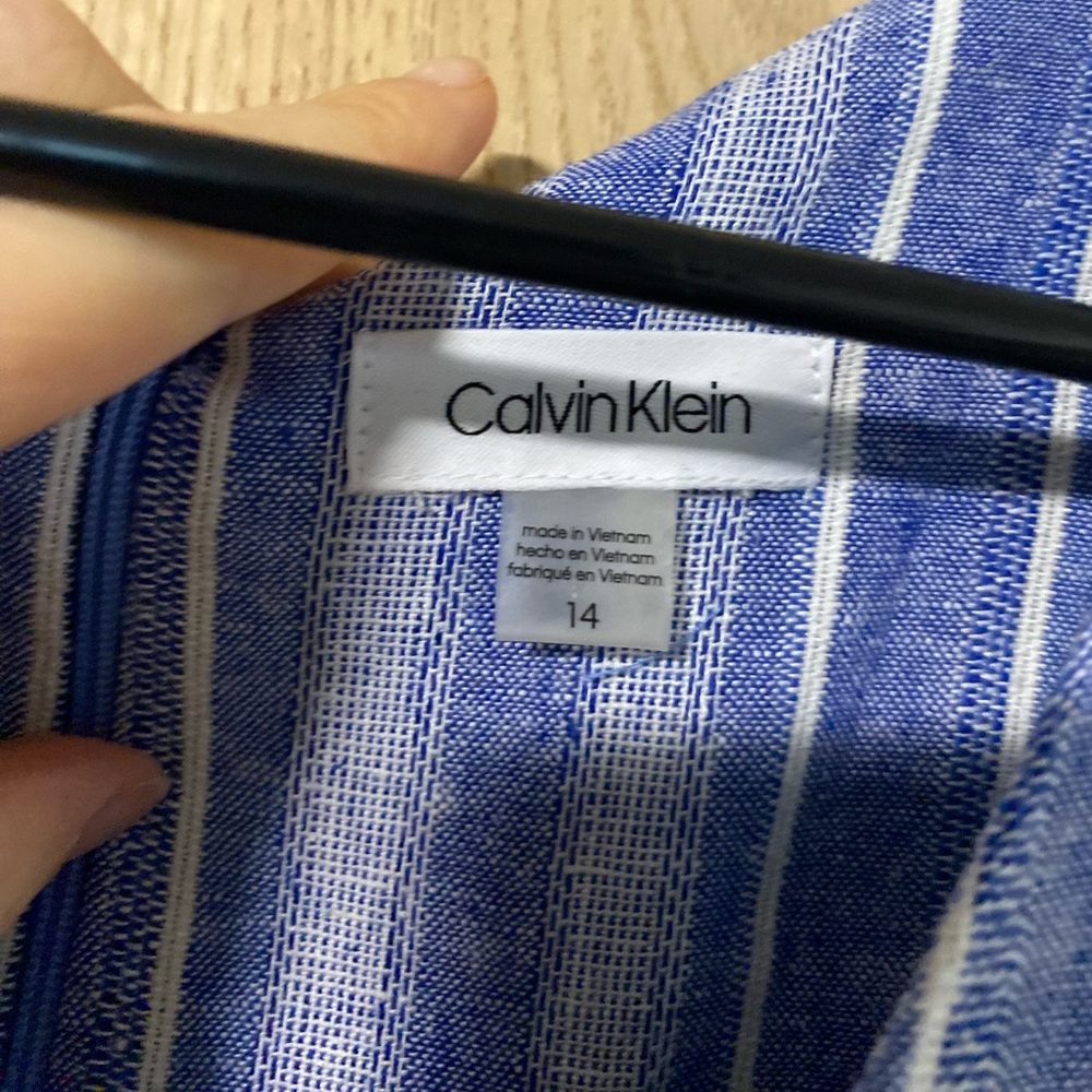 Calvin Klein Blue and White Striped Jumpsuit size 14 - Picture 4 of 5
